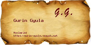 Gurin Gyula névjegykártya